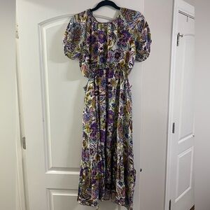 Another Love Colorful Floral Midi Dress